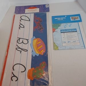 HANDWRITING ALPAHABET UNITED STATES  WALL MATS